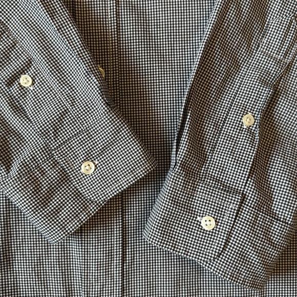 Ralph Lauren Black/White Gingham Check Button Down Shirt 100% Cotton Stretch XL - Picture 7 of 12